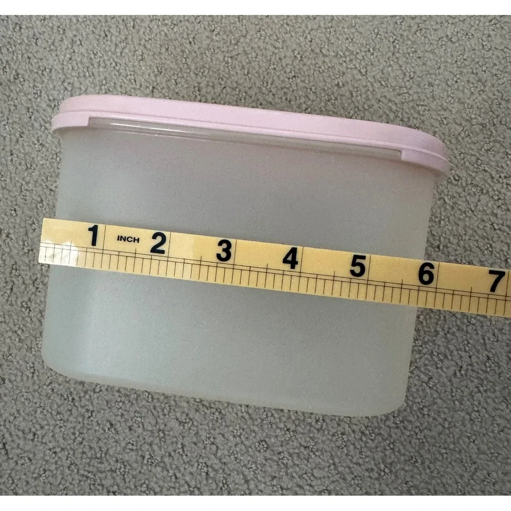 TUPPERWARE Vtg 1980's 5 Piece Set Pink Frosted Clear Pantry Storage Containers